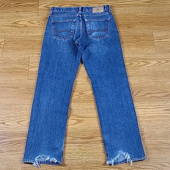 HOLLISTER VINTAGE CLASSIC STRAIGHT MEN'S DISTRESSED DENIM BLUE 30x28 FADE JEAN. - Picture 4 of 8